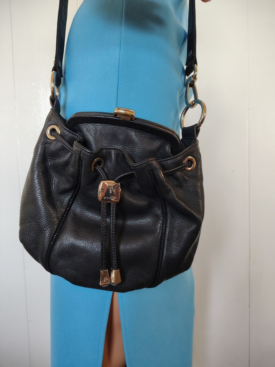 b. makowsky Handbags - B Makowsky Black Leather Crossbody with Silver Hardware.